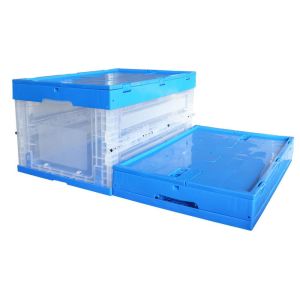 Clear Plastic Storage Crate Folding Household Storage Box Eco - Friendly