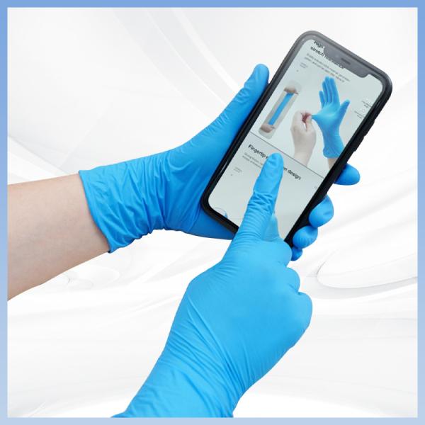 Quality Blue Strong Resilient Disposable Nitrile Gloves For Demanding Applications wholesale