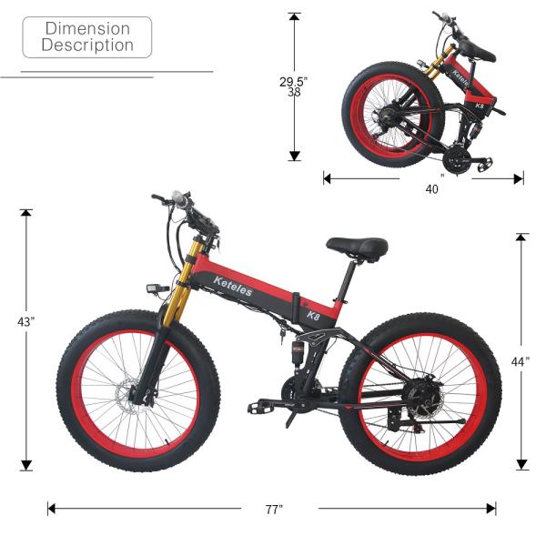 High Quality 26x4.0 inch Fat Tire Folding E-Bike 1000W Motor 13AH Lithium Battery 21-Speed Electric Bike Drop Shipping Available