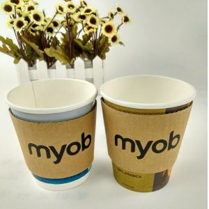 Eco Friendly Paper Cup Sleeve with Button