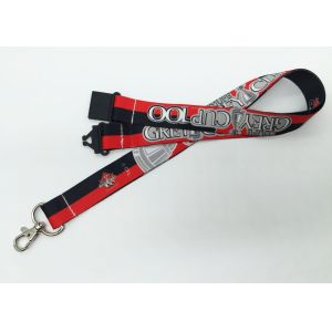 Eco - Friendly Polyester Material Dye Sublimation Lanyards With Metal Hook