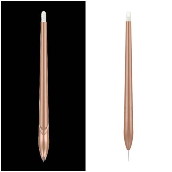 Luxury Champagne Sleek Disposable microblading Pen For Eyeliner with Pigment Brush