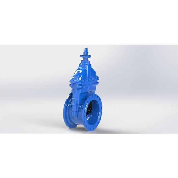 Abrasion Resistance Resilient Seated Gate Valve , Epoxy Powder Coated Wedge Gate