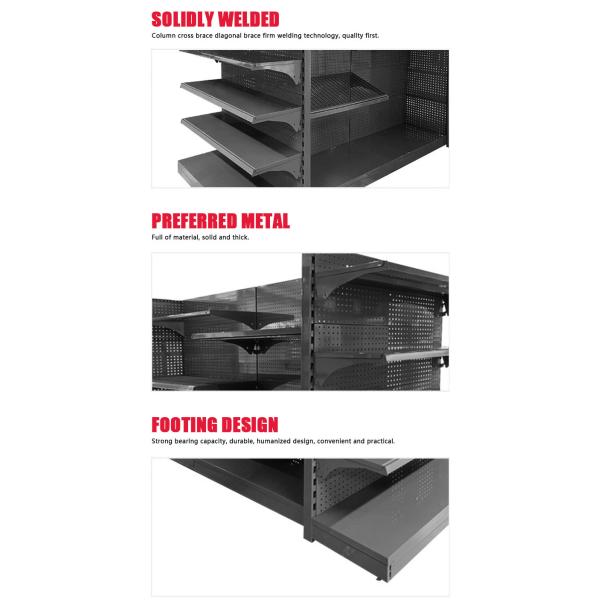 Cold Rolled Steel Retail Supermarket Shelving System With 30-80KG/Layer Load Capacity