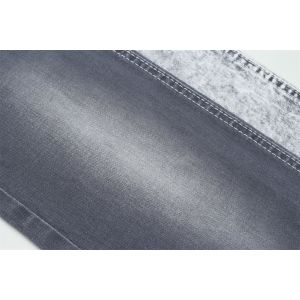 Dark Grey Color Stretch Slub Denim Fabric For Jeans