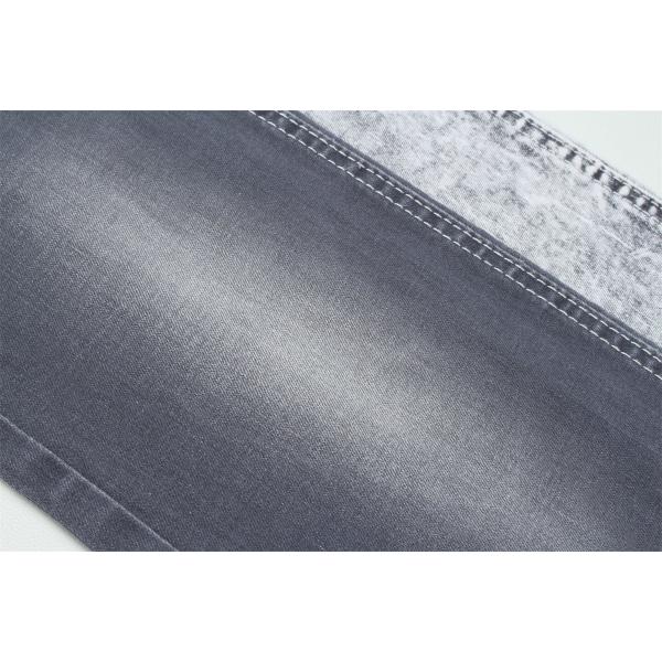 Dark Grey Color Stretch Slub Denim Fabric For Jeans