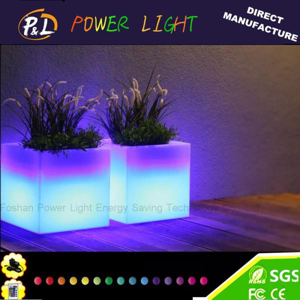 Quality Garden Plastic Led Cube Flowerpot 40 × 40 × 40 cm with Remote Control wholesale
