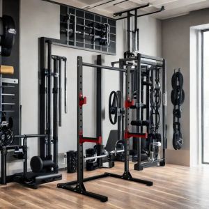 Home Gym Trainer Training Equipment with Weight Bench Barbell Bar Half Squat