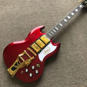 China Custom SG Electric Guitar with Metal Red Color on sale