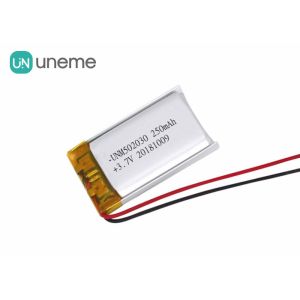 Rechargeable Lipo Batteries 502030 / 3.7V 250mAh Small Custom Lithium Polymer