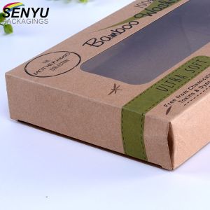 Kraft paper handmade soap packaging box with pvc window