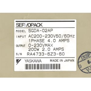 Yaskawa Sigma Series SGDA-02AP Servo Drives New In Original Box