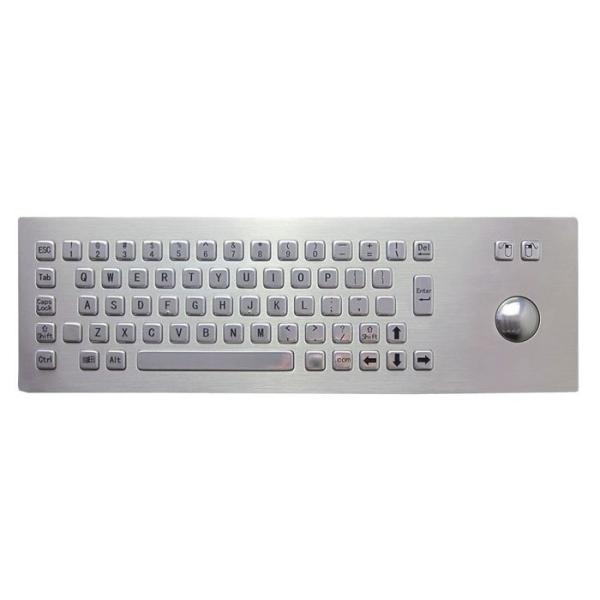 IP65 Industrial Wireless Multimedia Keyboard , Stainless Steel Trackball In