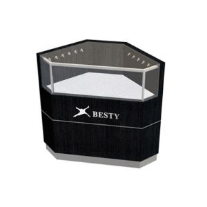 Cheap Abnormal Shape Timber Veneered MDF Showcase Featuring LED Lightings for sale