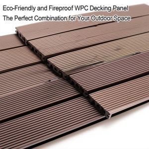 China Eco-Friendly and Fireproof WPC Decking Panel 3000mm X 140mm X 25mm with 20+ Years Longevity on sale