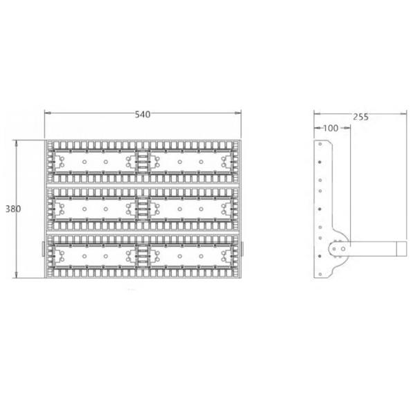 High Temperature IP65 Industrial LED Flood Lights Aluminium Black 300W 13000 Lumens