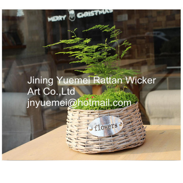 2016 new style wicker garden baskets round shape willow plant basket different