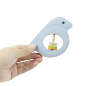 Bird Shape Silicone Baby Rattle With Multi Color Eco Friendly Material