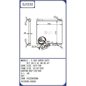 Aluminum Core Radiator for Ford F-250 Super Duty 5.4L 1999-2010