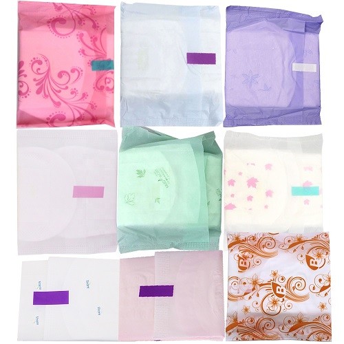 SAP Fluff Pulp Chemical Free Sanitary Pads Blue ADL Pure Cotton