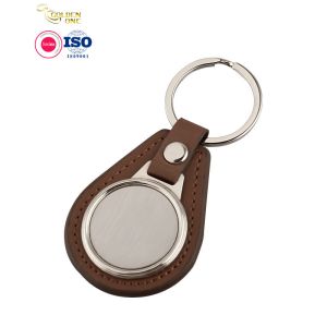 Genuine Leather Key Fob Customized Souvenir Enamel Personalised Keychain