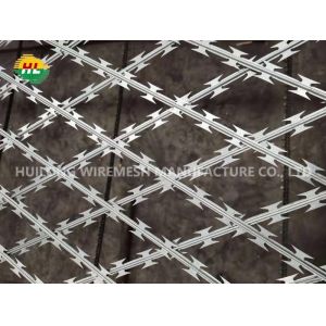 China Diamond Profile Concertina Razor Wire Fence 75x150mm Welded Customization on sale
