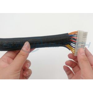 Cables Harness Self Wrapping Braided Sleeving , Split Braided Wire Loom