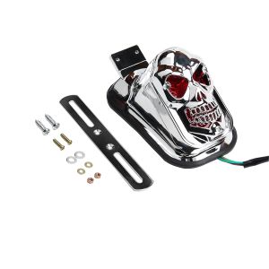 Skull Head Shape Red LED Motorcycle Tail Light with Rear Position for Enhanced