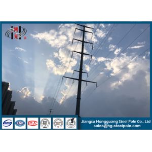 High Voltage 220KV Galvanised Electric Power Pole For Transmission Line Project