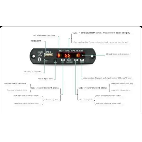 FM Radio Function MP3 BT Decoder Board Lossless Audio Readout FM Folder Player Decoder