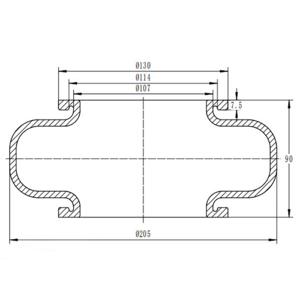 Quality Single Convoluted Air Spring Bellows Airsustech Air Bag 8'' ×1 Cross Firestone WO1R584085 DUNLOP SP 1218 wholesale