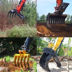 Orange Color Excavator Rake Bucket Tilting For Dozer Digger CE Approval
