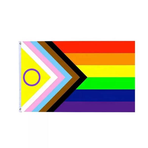 Quality 3x5Ft Rainbow LGBT Flags Digital Printing Bandeira LGBT Progress Flag wholesale