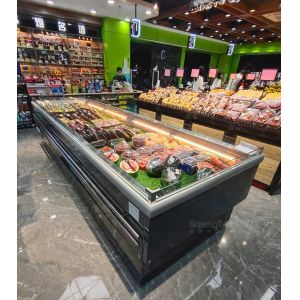 Food Refrigerated Preservation Fruit Display Chiller For Store Open Type