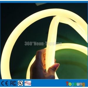 25M spool 12 Volt 360 degree round warm white led flex neon strip for room