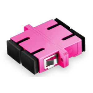 10G Duplex OM4 Plastic Fiber Optic Adapter Multimode With Flange