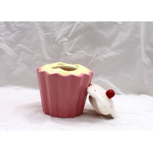 Pink Ceramic Kitchen Canisters Dolomite Strawberry Ice Cream Curl Cone Cookie