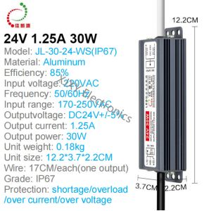 Ultra Thin IP67 Waterproof LED Driver 24V 30W For LED Module Light Box