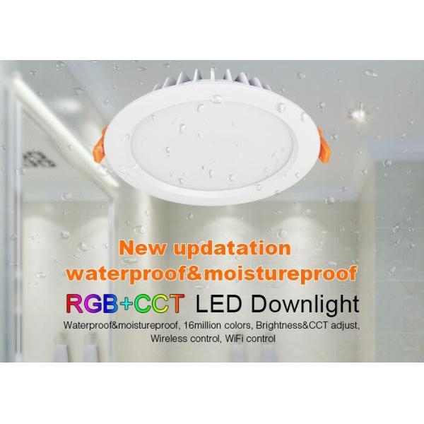 Quality Milight Wifi IP65 Waterproof 15W RGB+CCT LED Downlight 2.4G RGB and CCT adjustable 3000k to 6000k LED Ceiling light wholesale