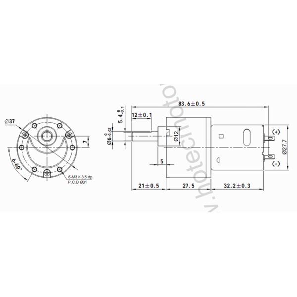 offset shaft 37mm 12V dc motor geared