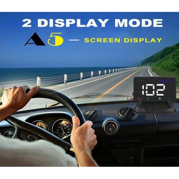 Ouchuangbo HUD 3.5 inch Car Head Up Display Windshield Projector Speedometer Overspeed - GPS Satellite 2 Dispaly Mode