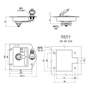 Recessed Folding T Handle Tool Box Locks Chrome Surface Cabinet Panel Lock