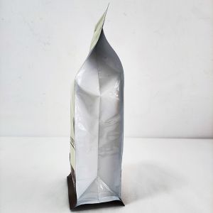 Eight Side Seal Flat Bottom Coffee Bag AL Plastic Composite Custom Printed Food