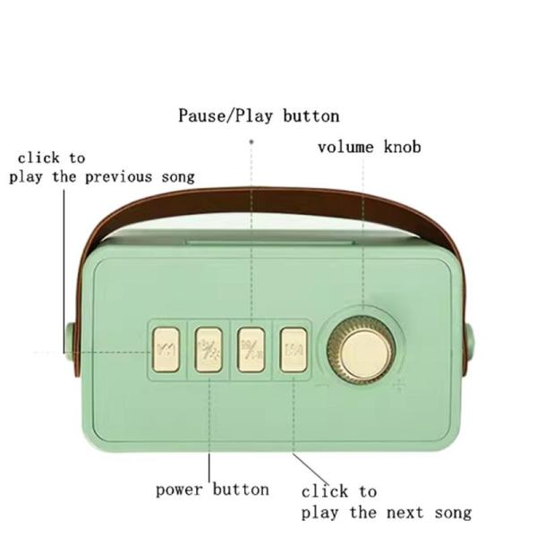 Lightweight Retro Portable Bluetooth Speaker 5.3 Stylish Design