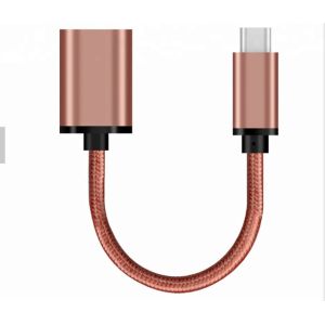 Shiny Pink 3.1 USB Type C Cable To 3.0 A Female 30 Cm For USB OTG Function