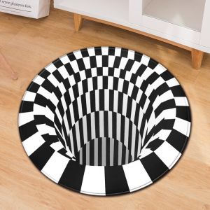 3D Geometric Pattern Round Chair Mat Living Room Sofa Floor Carpet