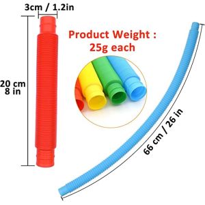 Many Colors ABS Material Pop Tube Fidget Toys Soft Ring Shape Changing For Kids