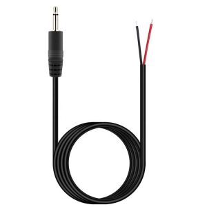 Custom 2 Poles TS 3.5mm Stereo Audio Mono Jack Male Plug to Stripped Pigtail