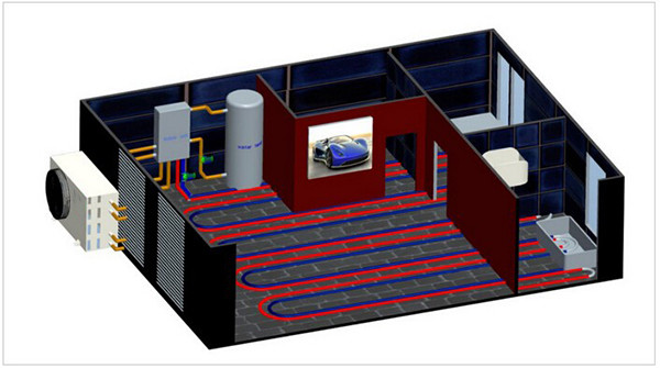 Electrical Air Source Water Heat Pump Low Noise For Schools / Bath Center