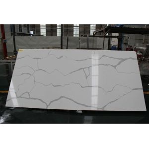 Durable Fire Proof Calacatta Quartz Countertops With Polished Surface Finished